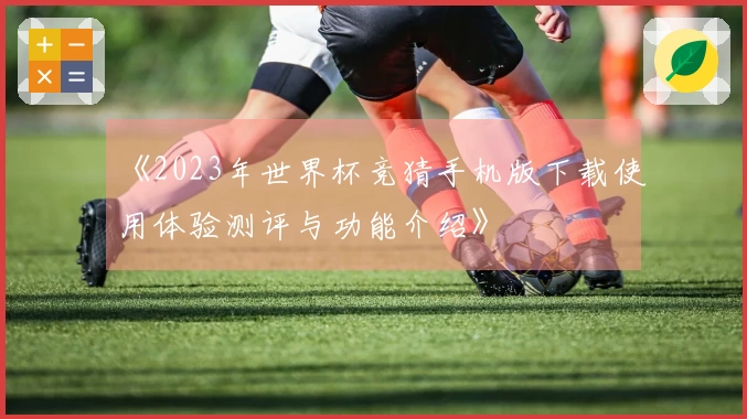 《2023年世界杯竞猜手机版下载使用体验测评与功能介绍》